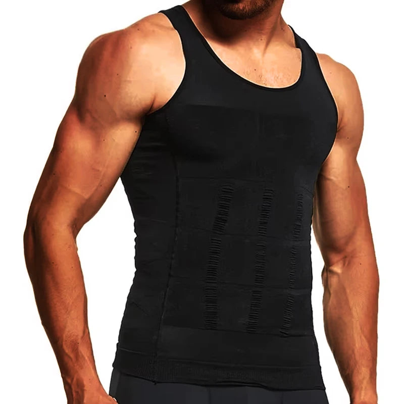 Men's Compression Slimming Tank Top Tummy control and shaping for a toned look, perfect for workouts. - Vitaléaa