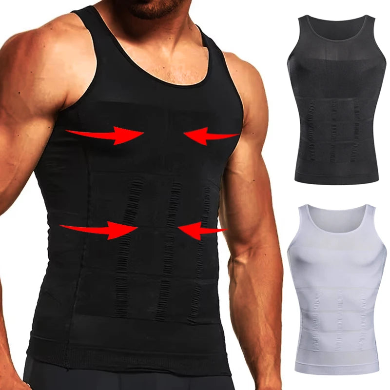 Men's Compression Slimming Tank Top Tummy control and shaping for a toned look, perfect for workouts. - Vitaléaa