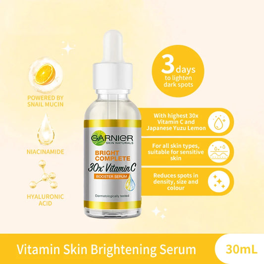 Garnier 30x Vitamin C Serum - 30ml   Whitening & Acne Mark Fader - Vitaléaa